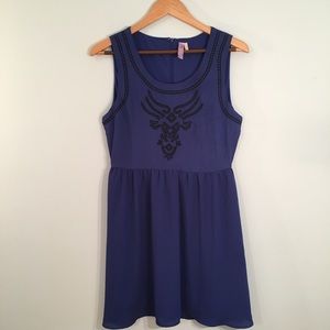 Francesca’s Royal Blue Embroidered Dress